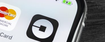 Close up of Uber app on phone